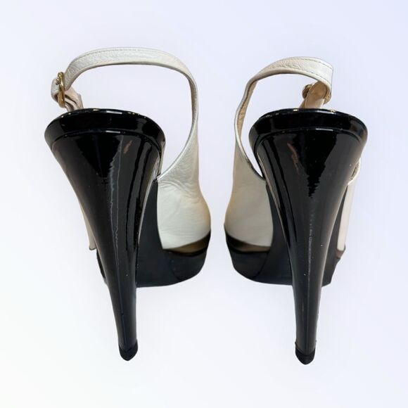 Yves Saint Laurent Leather Slingback Heels 38 - Picture 5 of 10